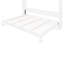 Grand lit blanc pour le mur, avec rangement spacieux, caractéristiques à rayures en losange et matelas de 6 à 8 pouces