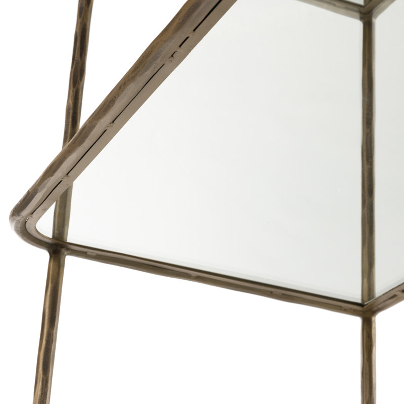 Swinton Etagere Bookcase, Hammered Aged Brass