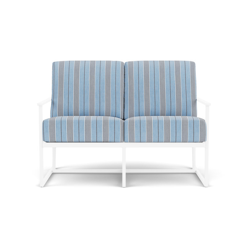 Summit Outdoor 2 - Seat Loveseat, White, Beach Navy, Woodland
