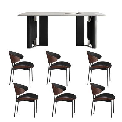 Ensemble de table rectangulaire moderne avec chaises