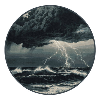 Washable Storm Season Coastal Area Rug