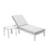 Chaise longue d'extérieur blanche avec table d'appoint et coussins Leisuremod Chelsea-104563024-70773699