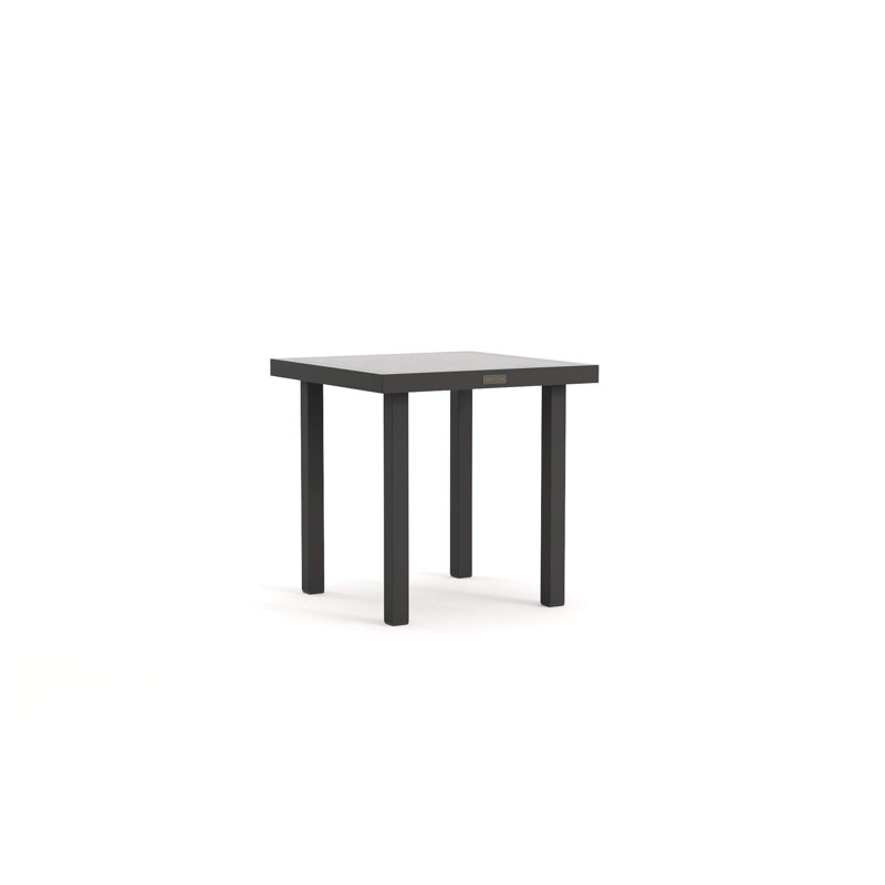 Solid Top Tables Outdoor Side Table, Textured Pewter/Brown