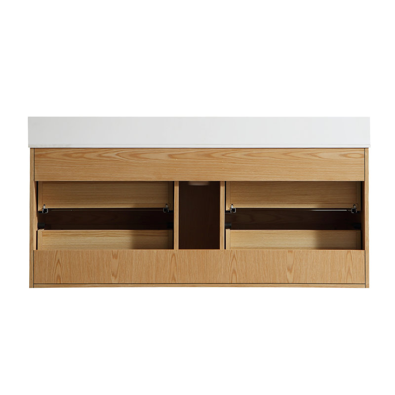 Wall Mounted Single Double Single Vanity Bathroom Vanity With Acrylic Top
