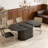 55.11"-70.86" Extendable Dining Table, With Striped Legs For Living Room & Kitchen-487664038