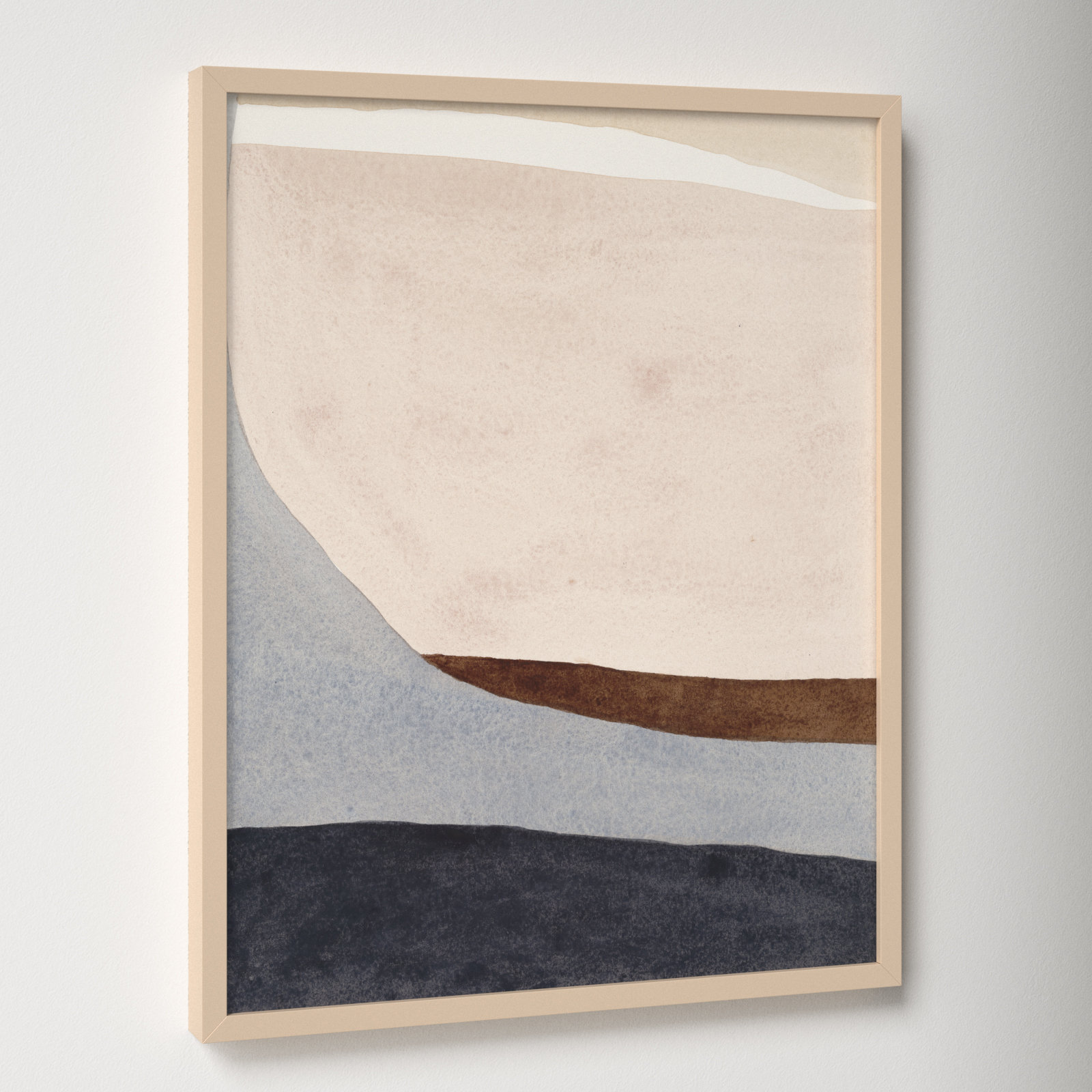 Divided By Blue 2 by Julia Balfour, Brown Framed, 38" H x 30" W x 1.25" D
