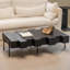 Table basse simple en bois massif de style Wabi-sabi