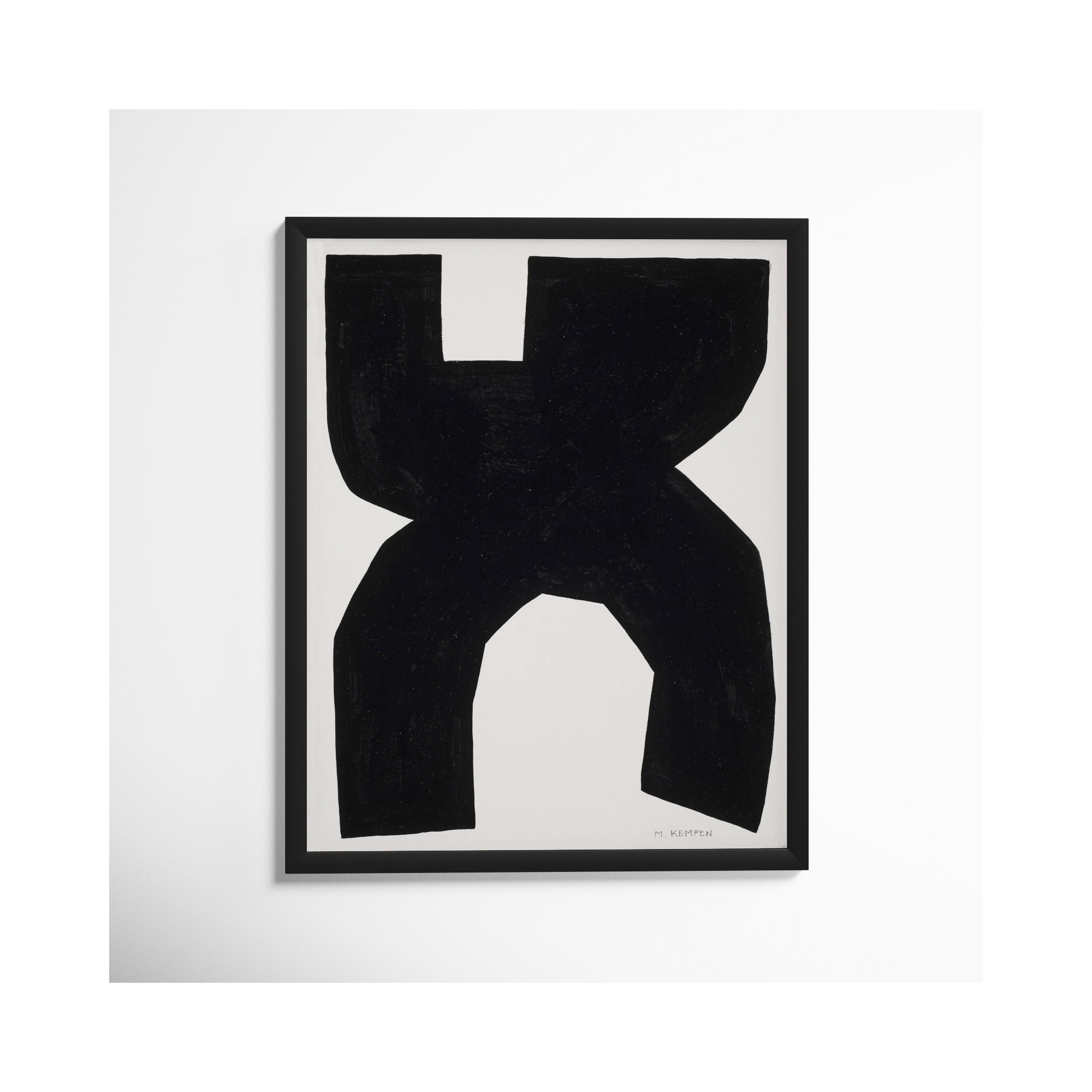 Module On White 1 by Michael Kempen, Black, 38" H x 30" W x 1.25" D
