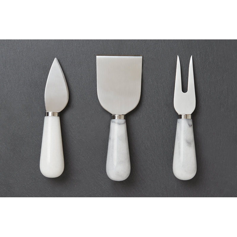 Ensemble de couteaux à fromage en marbre blanc 3 pièces Fox Run Brands Premium