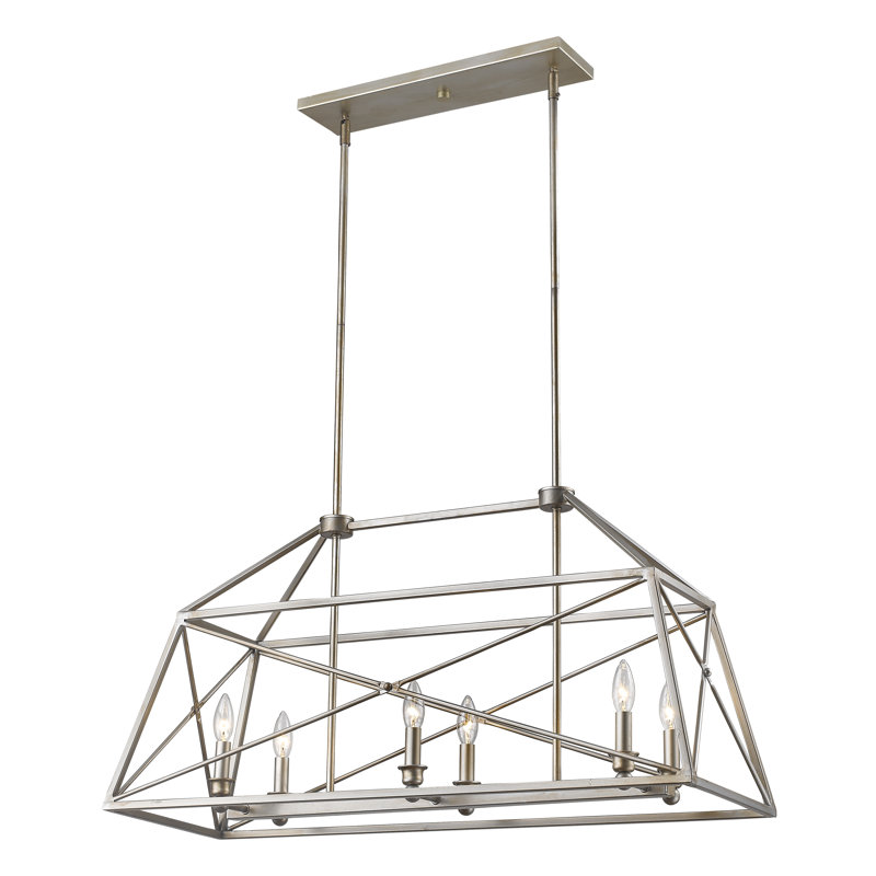 Tolya 6 - Light Kitchen Island Pendant, Antique Silver, Antique Silver