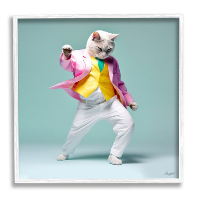 Az-157-Reproduction d'un chat dansant sur toile par Roozbeh