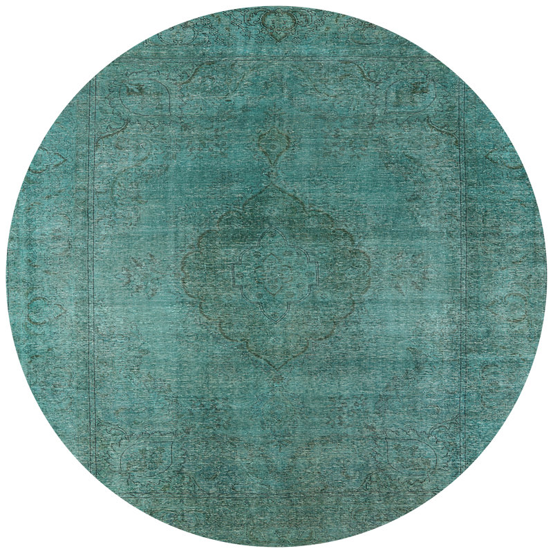 Tapis oriental bleu, Rond 5 pi