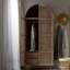 Armoire de rangement en bois et rotin