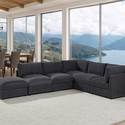 Corduroy Reversible Modular Sectional