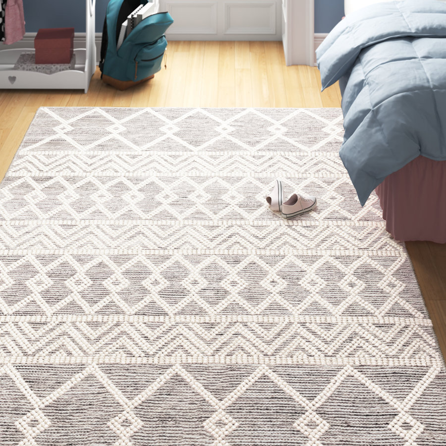 Latrissa Moroccan Handmade Flatweave Wool Charcoal/Cream Area Rug