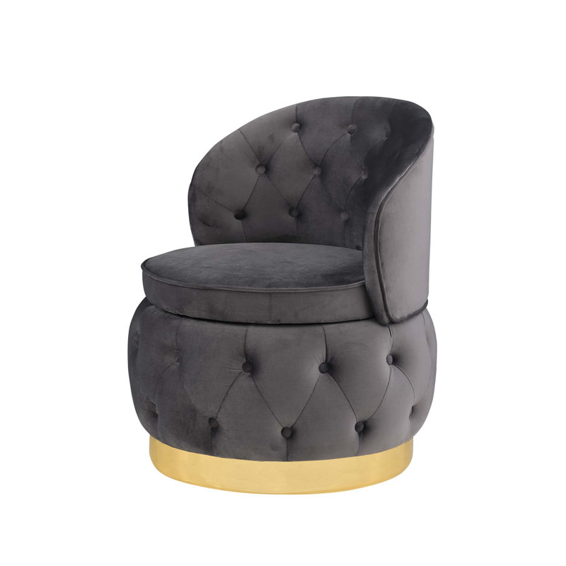 Chaises de rangement pivotantes 360 degrés, Gris, H 29,92 po x l 25,2 po x P 25,2 po, Doré