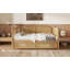 Lit de jour en rotin de style traditionnel avec 2 tiroirs pour un espace limité, chambre d'amis, aucun sommier nécessaire, noyer antique-233537343
