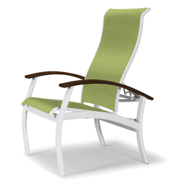 Chaise de patio Askar, Lime 38D Sunbrella®, Kona, Blanc brillant