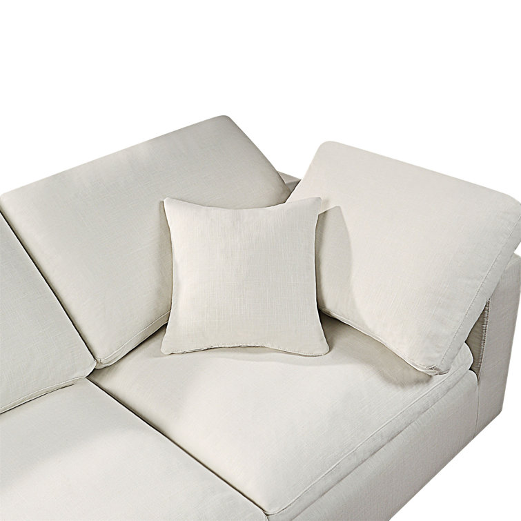 Petrana 116.9 Upholstered Sofa Hokku Designs Fabric: White Linen