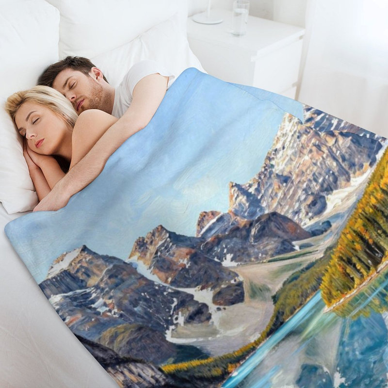 Jeté en flanelle de luxe Mountain Lake, 30 po x 40 po