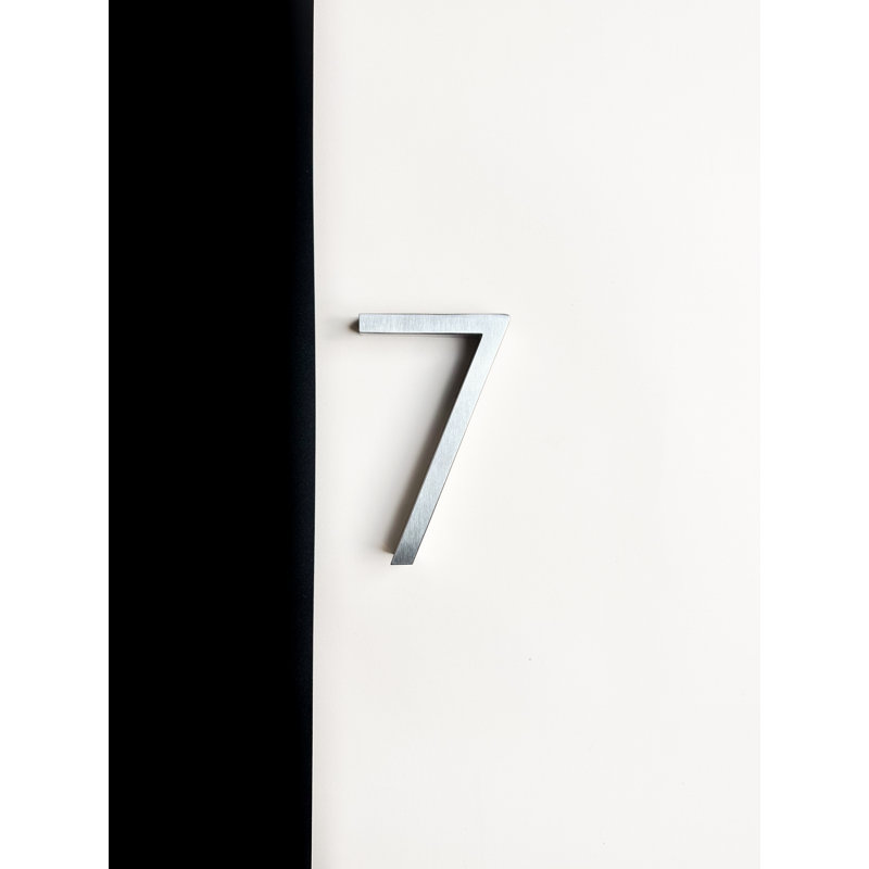 5" Stainless Steel House Number, Satin Stainless Steel, 7