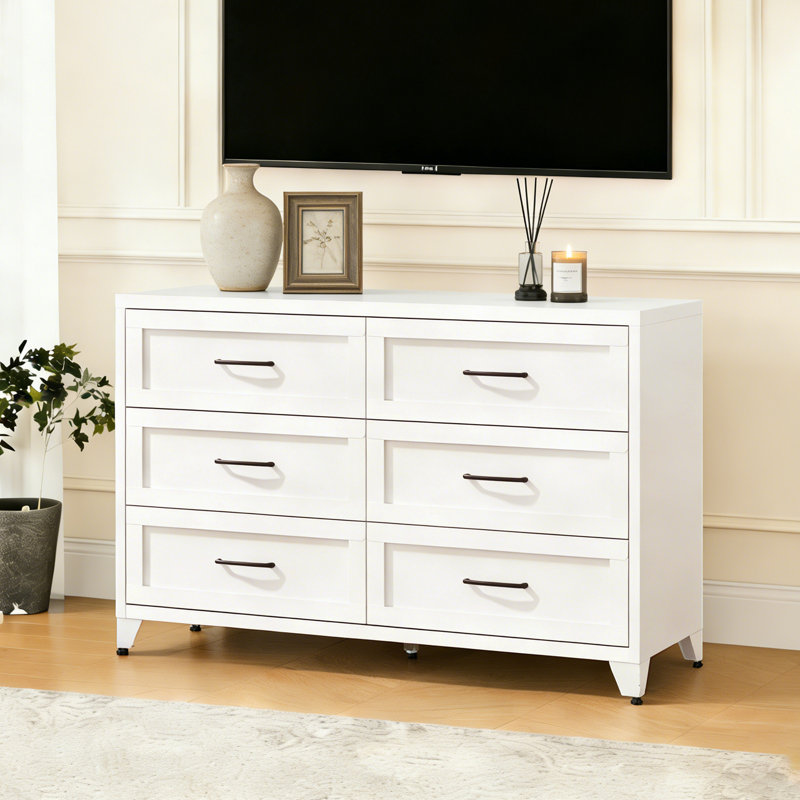Commode 6 tiroirs Modern, White