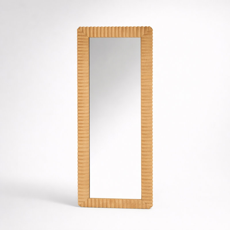 Tomas Rectangle Solid Wood Mirror, Natural Wood