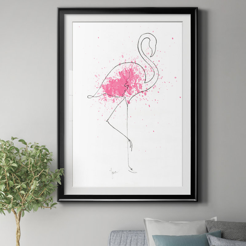 Flamingo Splash I - cadre photo, impression sur papier, H 26,5 po x l 36,5 po x P 1,5 po, Noir