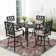 Square 4 - Person Outdoor Bar Height Dining Set with 29"W Stools