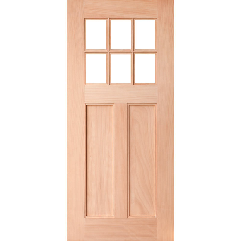 Porte d'entrée pré-suspendue en acajou non plaqué 36 "x 80" Mission par Prestige Door Mission, 6,56 po de largeur du bras