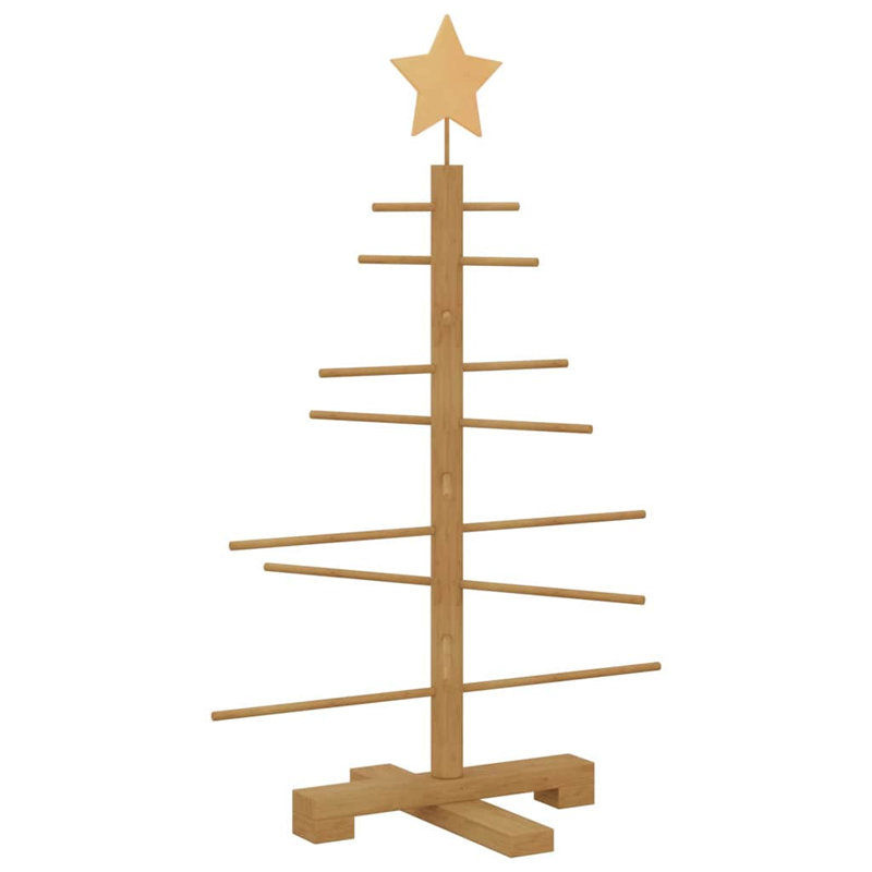 Wooden Christmas Tree with Stand Brown Bamboo, 2.46' H