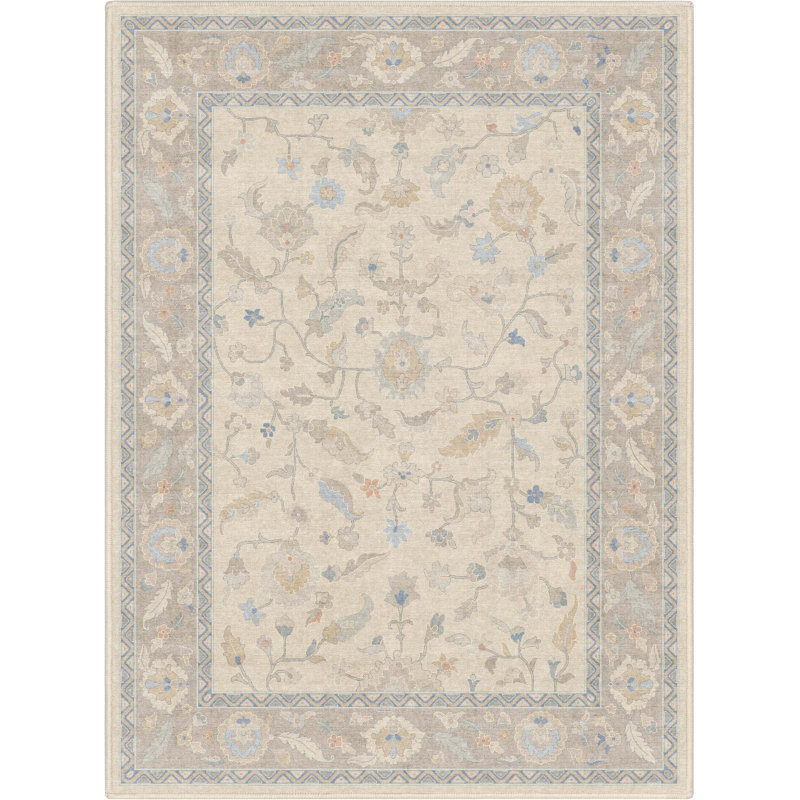 Bungalow Rose Adrith Mardin Modern Vintage Boho Cream Area Rug, Rectangle 3'11" x 5'3"