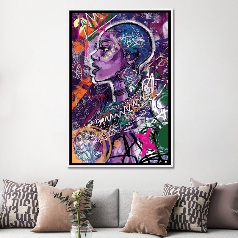 « Black is Love » par Justin Copeland-impression, Toile blanche encadrée, Pas de tapis, H 60 po x l 40po x P 1,5 po