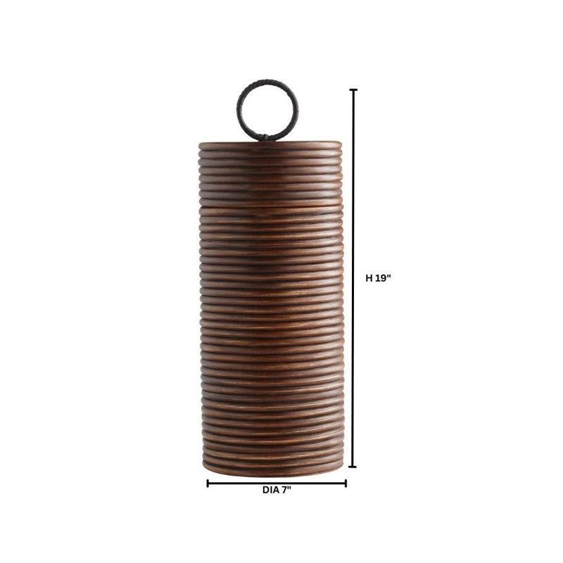 Papeete Wicker Jar, 19" H x 7" W x 7" D