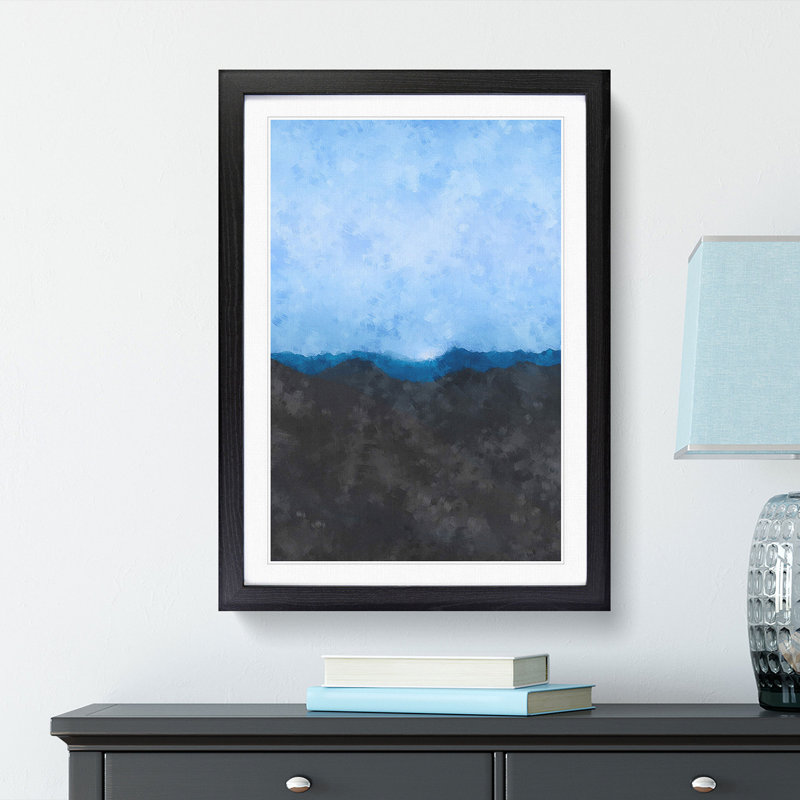 Mountains In Lappach Italy - Single Picture Frame Painting on MDF, Black Framed, 63cm H x 45cm W x 2cm D