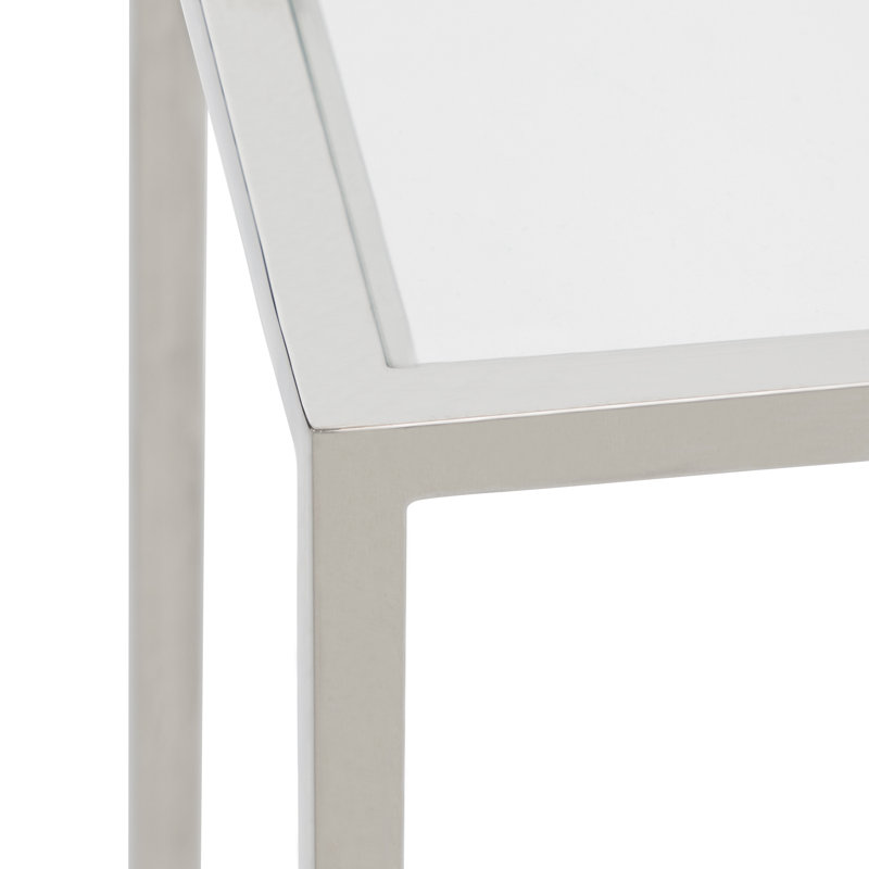 Marisol End Table, Clear Glass Top/Polished Chrome Base