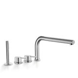 Acquaco Linki Stylo Deck Mount Four-Hole Two Handle Bathtub Faucet with Hand Shower with 8-1/4'' Spout Reach