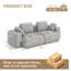 Canapé modulaire rembourré en duvet 87,4 po, canapé-lit modulaire 2 places pour le salon-119462505