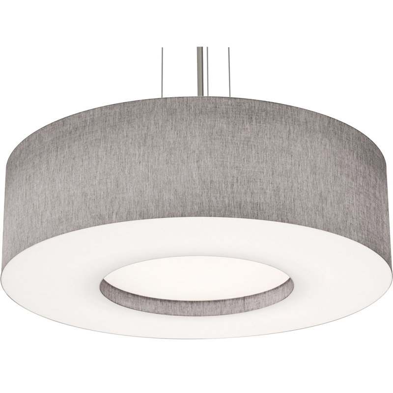 Luminaire suspendu tambour Bozko, Oui, Gris, H 46 po x l 30 po x P 30 po