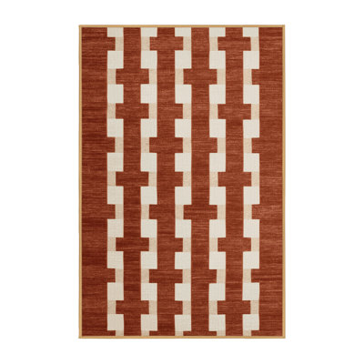 Tapis brun à carreaux lavable à la machine