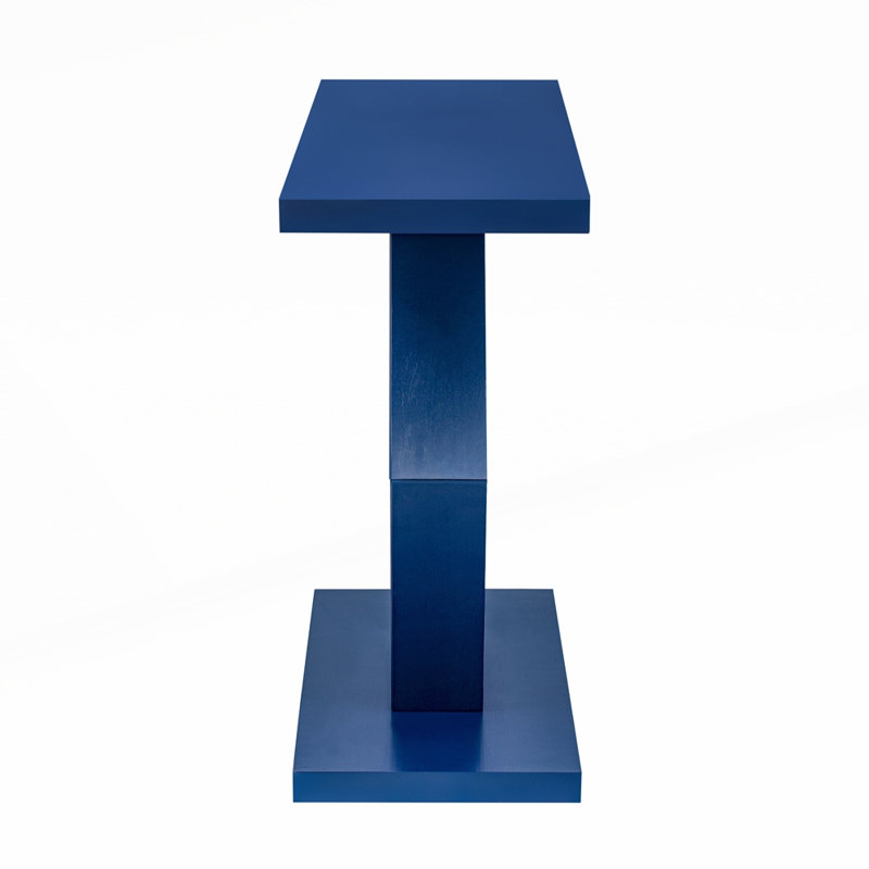 Modern Entryway Table with Hollow Hexagon Leg Structure, Navy Blue