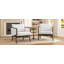 Ensemble de 2 chaises d'appoint en tissu sherpa