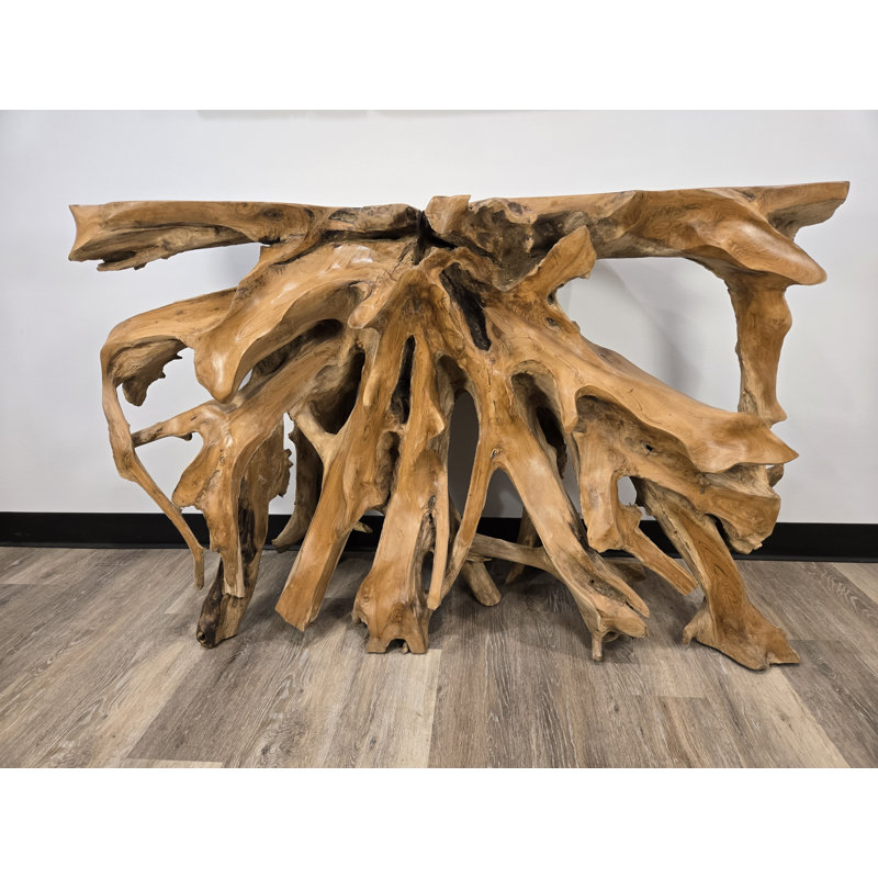 Carved Teak Root Console Table