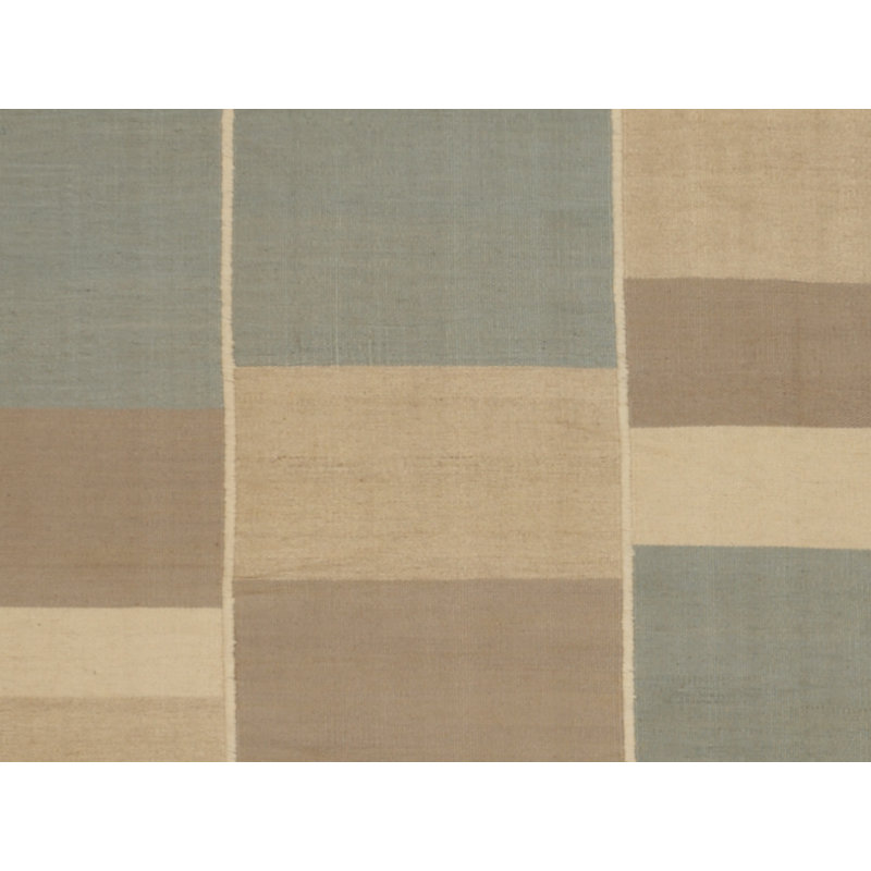 Geometric Area Rug in Brown/Light Blue