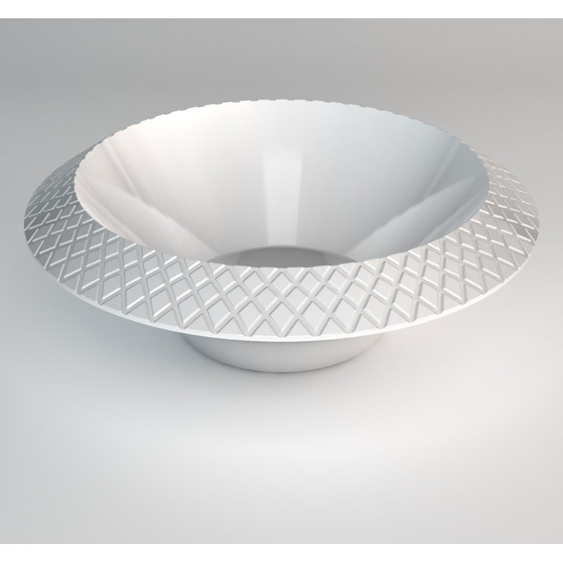 Maestro Bath 17.7'' Circular Bathroom Sink, White Polish