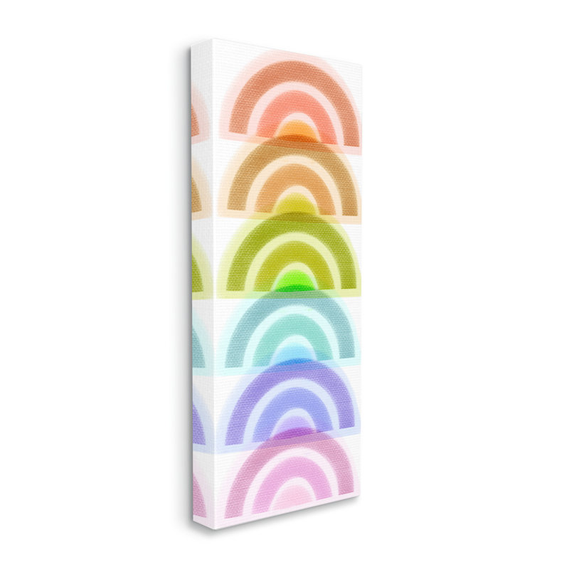 «Stack Of Rainbows Kids», art audacieux sur plaque par Daphne Polselli, Toile tendue, H 40 po x l 17 po x P 1,5 po