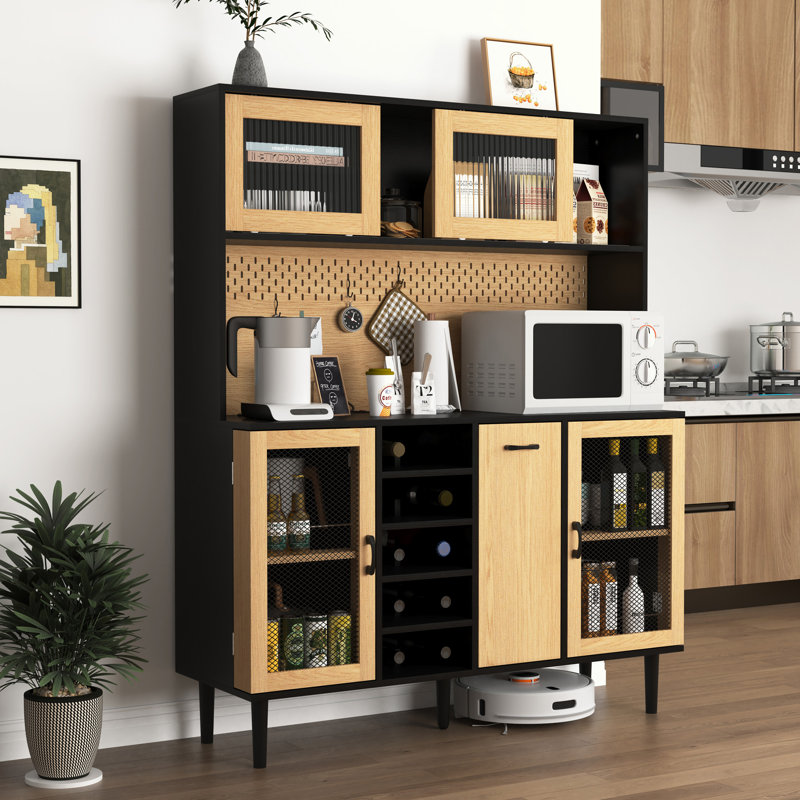 Grand bahut 59 po avec porte de rangement et prise de courant 59 po
