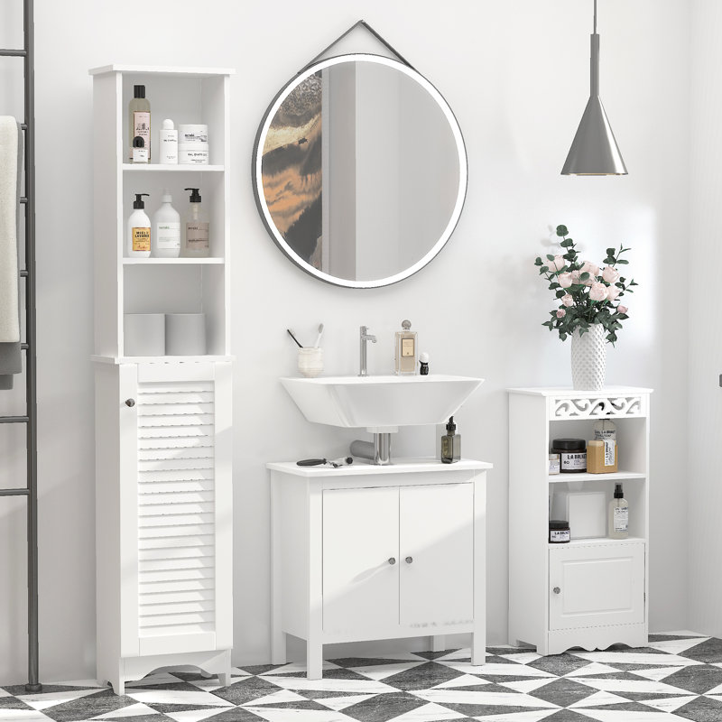 Grand rangement de salle de bain - 3 tablettes pour garder les fournitures à portée de main