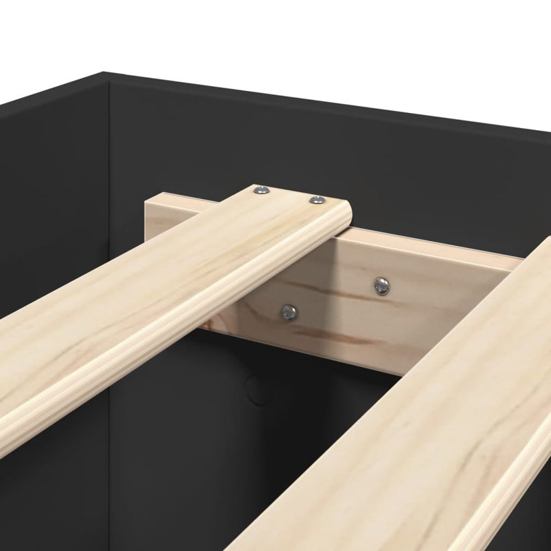Bed, Black, European Single (90 x 200 cm)