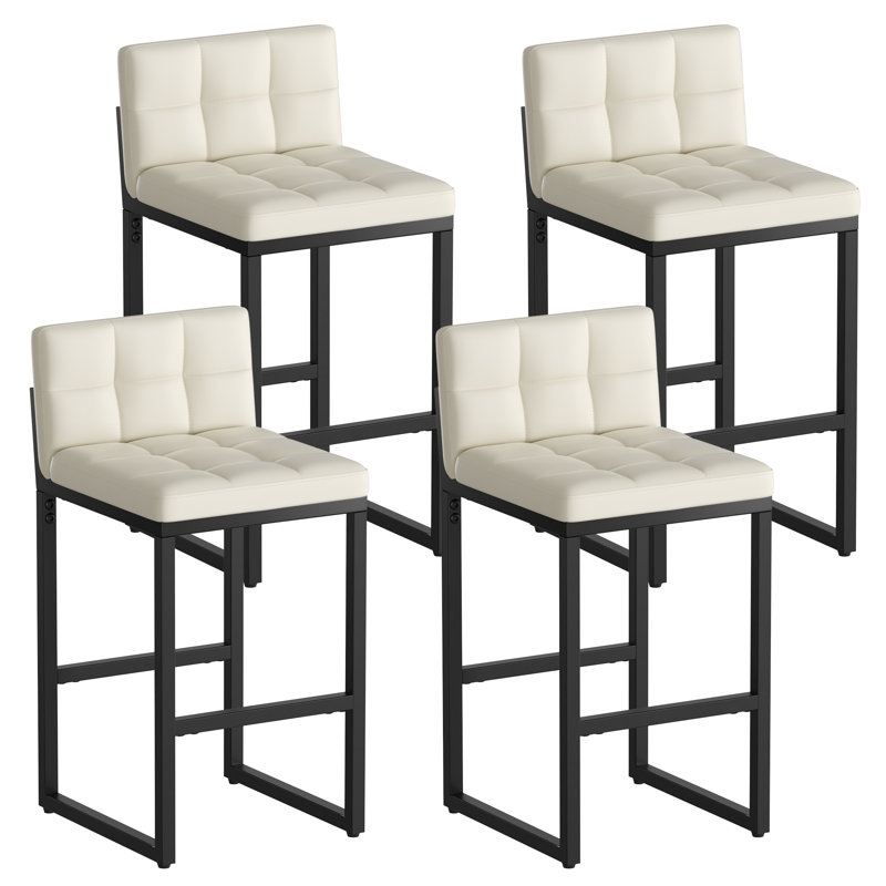 Counter Stool with Metal Frame, Beige